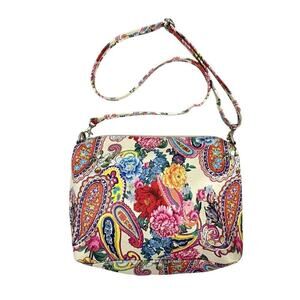 Carlos by Carlos Santana Crossbody Bag Paisley Floral Print Boho Chic Colorful